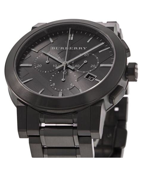 Burberry Men's Watch Chronograph The City 42mm Black PVD 